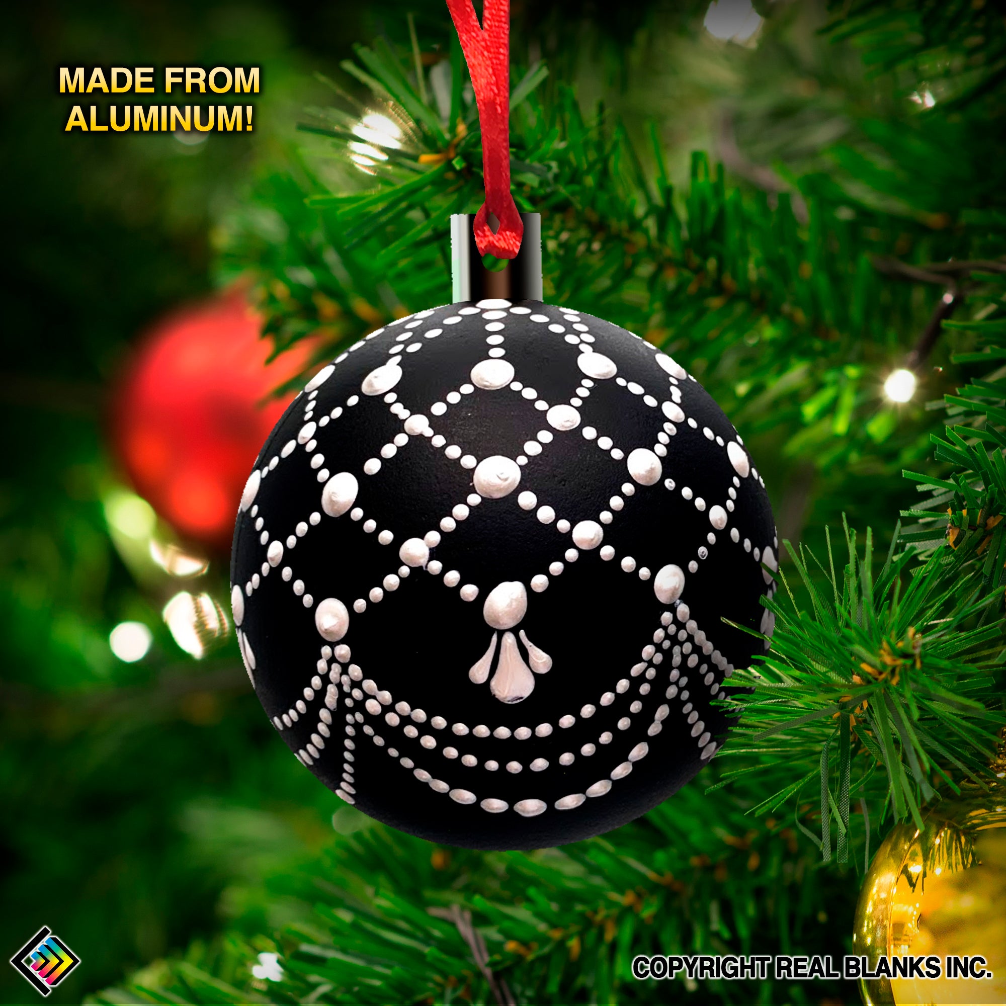 Classic Christmas Ball Aluminum Sublimation Ornament - Double