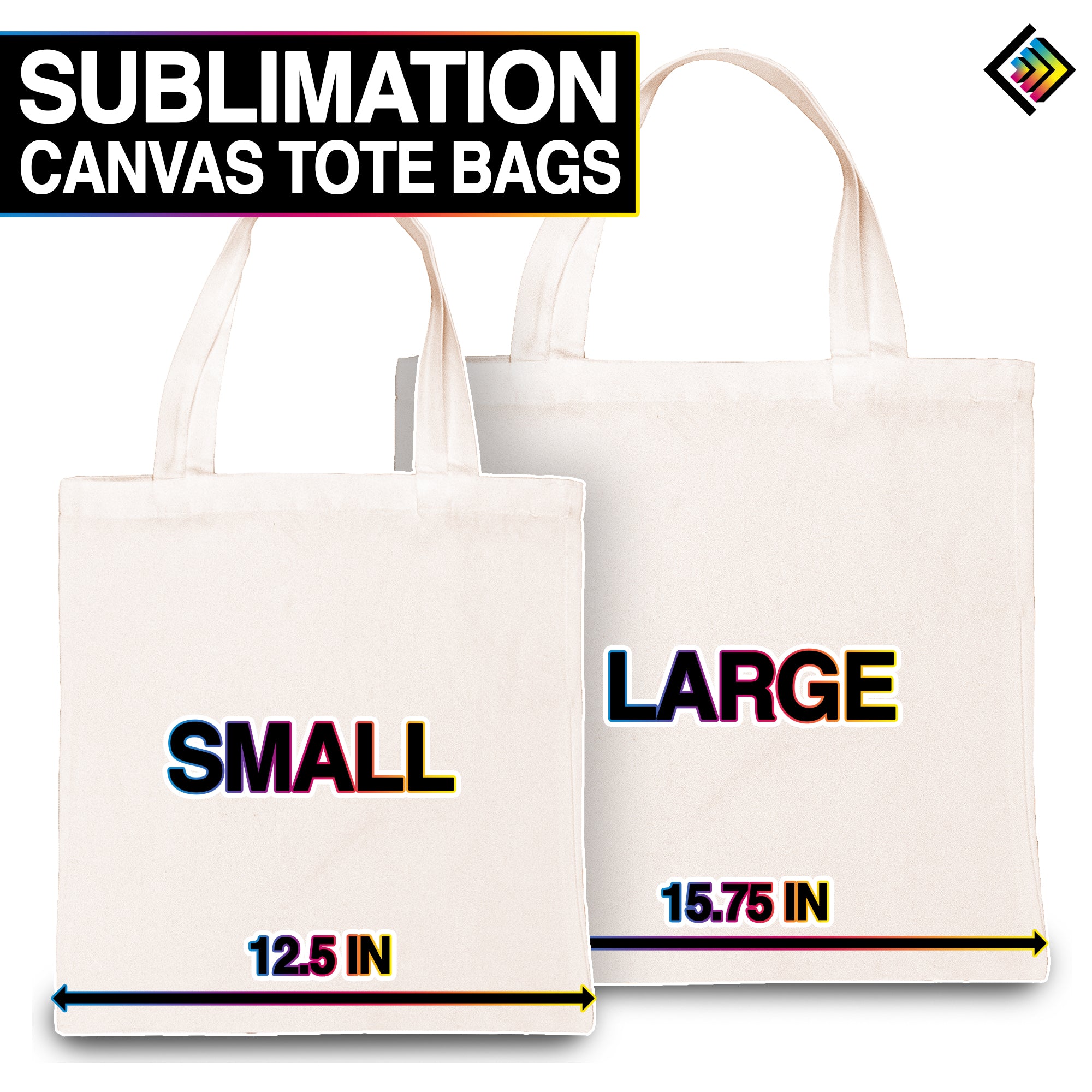 12 X 12 Inch Full Color Sublimation Polyester Tote Bag
