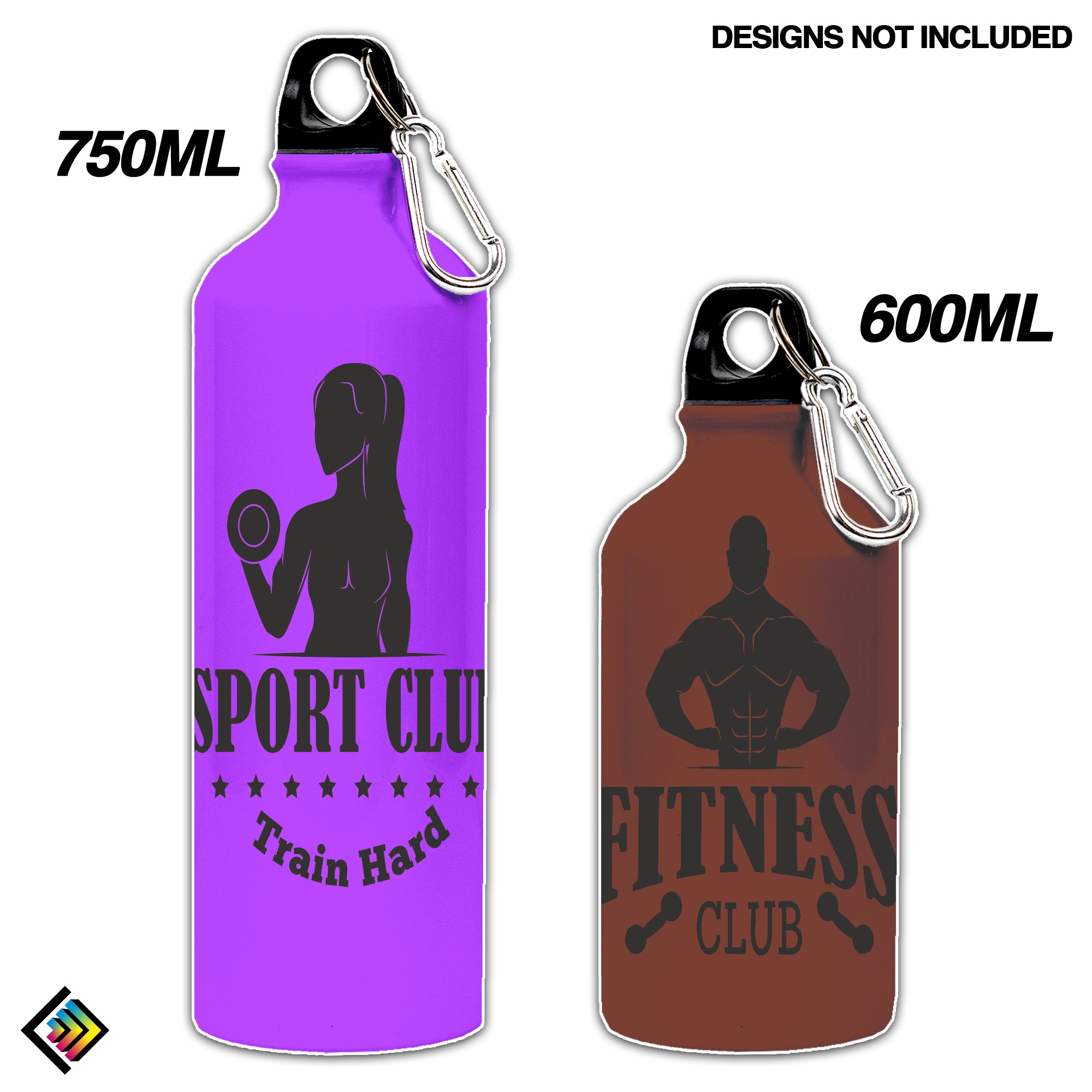 Sporty Bottle With Carabiner Clip