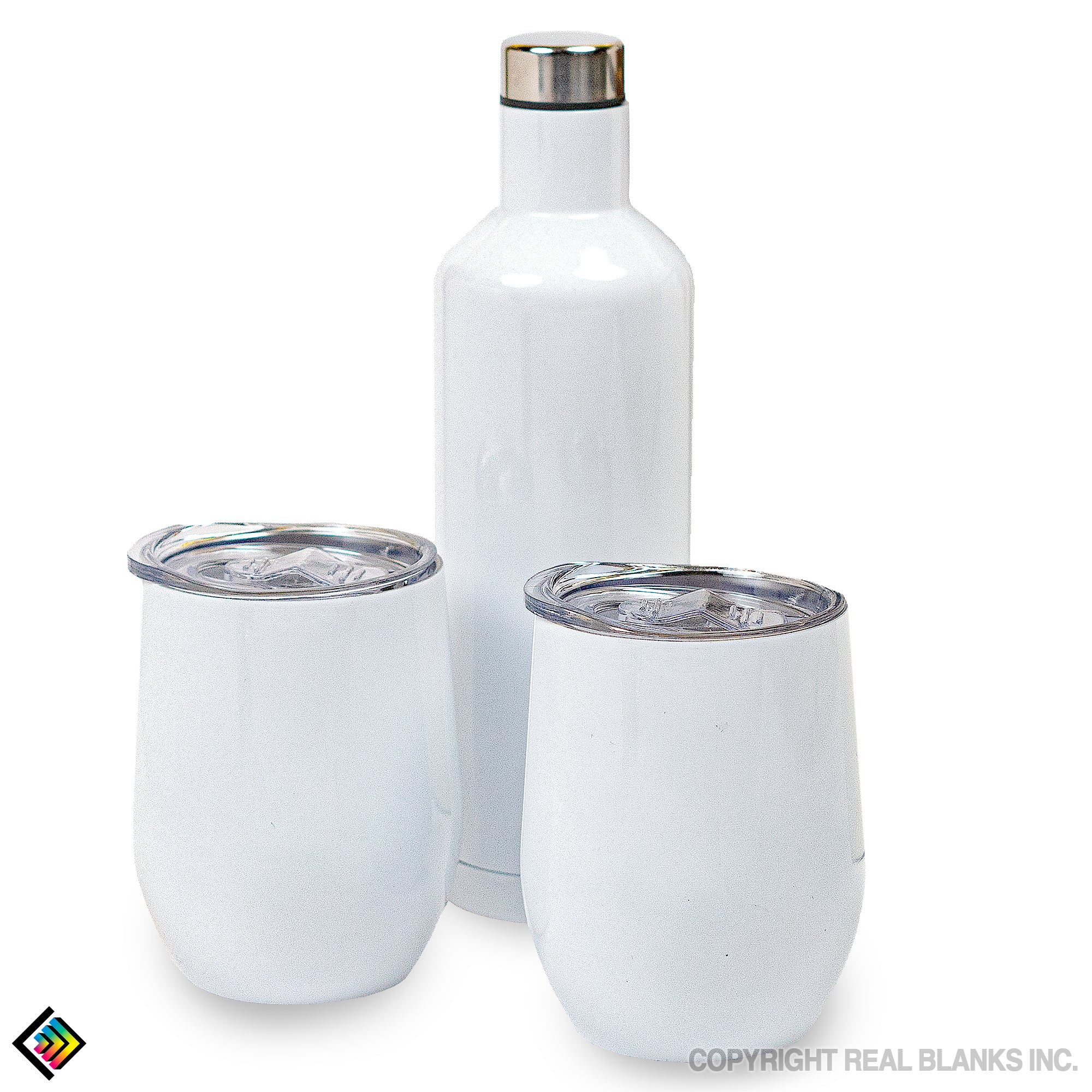 12oz/15oz SUBLIMATION WHITE STEEL WINE BOTTLE AND 2 GLASS WINE GIFT SET,wine  tumbler set,wine cups with lids